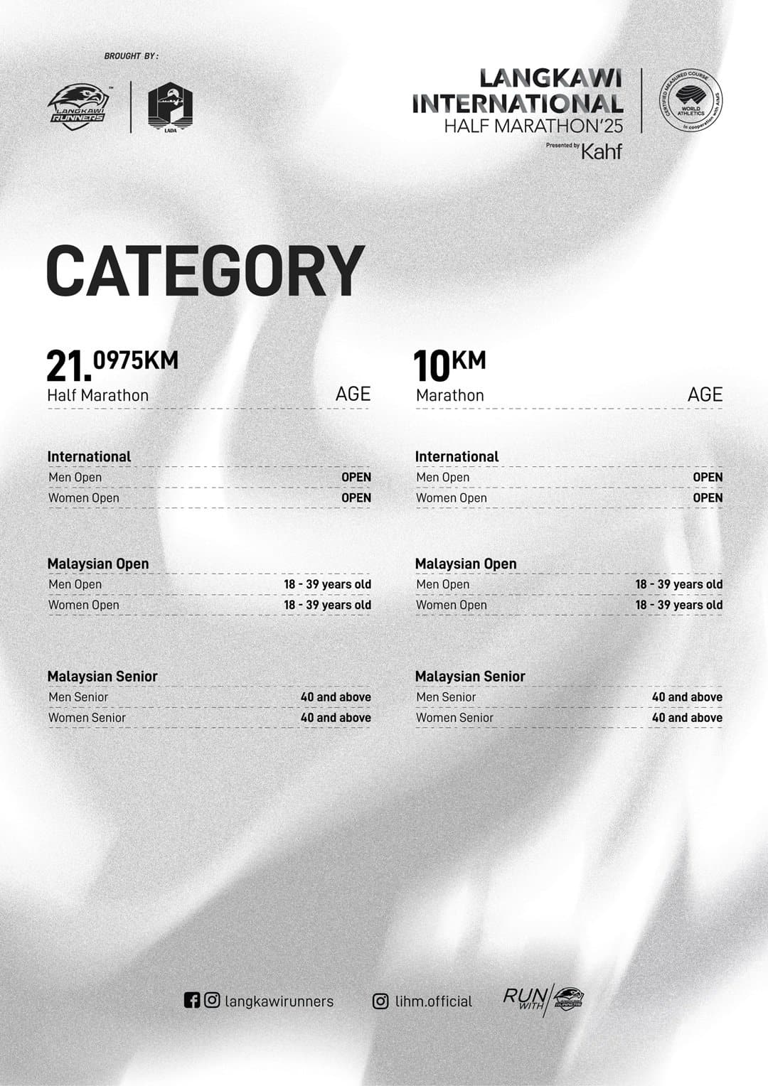 Langkawi half marathon category and challenges